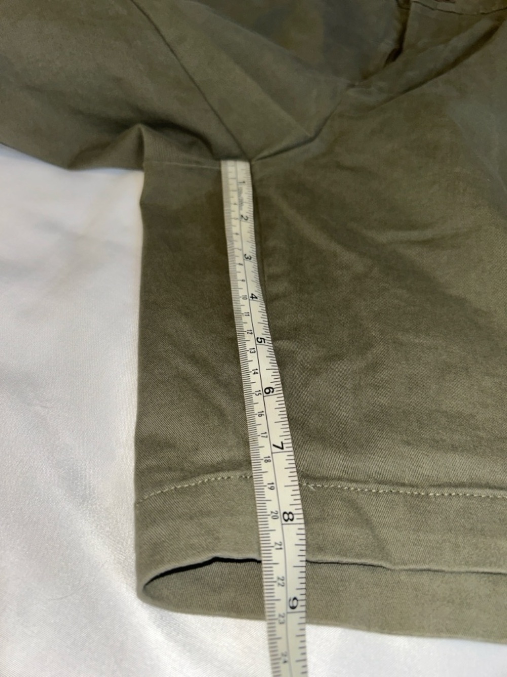 Men's Olive Flat-Front Casual Shorts - Picture 5 of 6